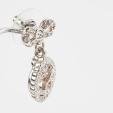Chanel Logo Rhinestone Bow Earrings Costume Jewellery